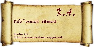 Kövesdi Ahmed névjegykártya
